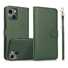 2-in-1-Lederhülle mit abnehmbarer magnetischer Rückseite und Kalbslederstruktur, horizontales Klappetui mit Halterung, Kartenfächern, Geldbörse und Bilderrahmen, für iPhone 13 mini, für iPhone 13, für iPhone 13 Pro, für iPhone 13 Pro Max