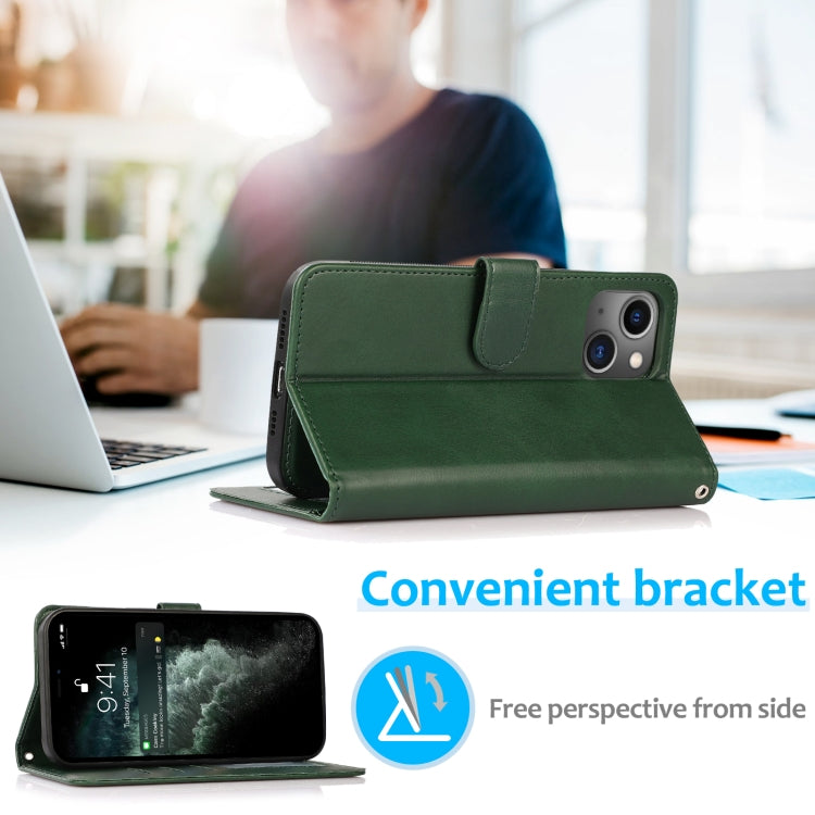 2-in-1-Lederhülle mit abnehmbarer magnetischer Rückseite und Kalbslederstruktur, horizontales Klappetui mit Halterung, Kartenfächern, Geldbörse und Bilderrahmen, für iPhone 13 mini, für iPhone 13, für iPhone 13 Pro, für iPhone 13 Pro Max