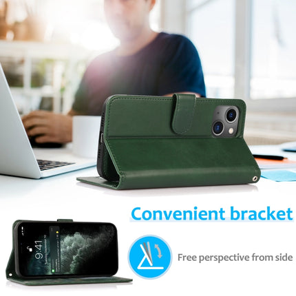 2-in-1-Lederhülle mit abnehmbarer magnetischer Rückseite und Kalbslederstruktur, horizontales Klappetui mit Halterung, Kartenfächern, Geldbörse und Bilderrahmen, für iPhone 13 mini, für iPhone 13, für iPhone 13 Pro, für iPhone 13 Pro Max