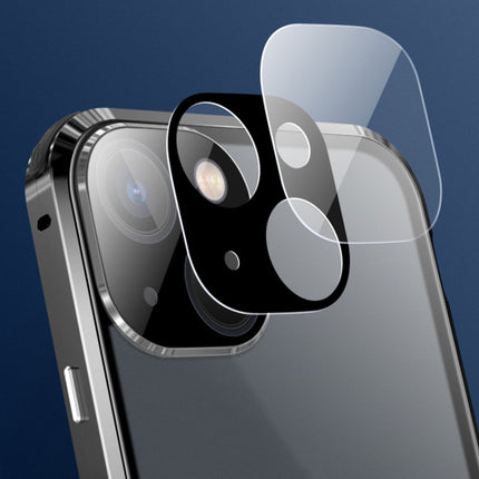 Four-corner Shockproof Anti-peeping Magnetic Metal Frame Double-sided Tempered Glass Case, For iPhone 13 Pro, For iPhone 13 Pro Max