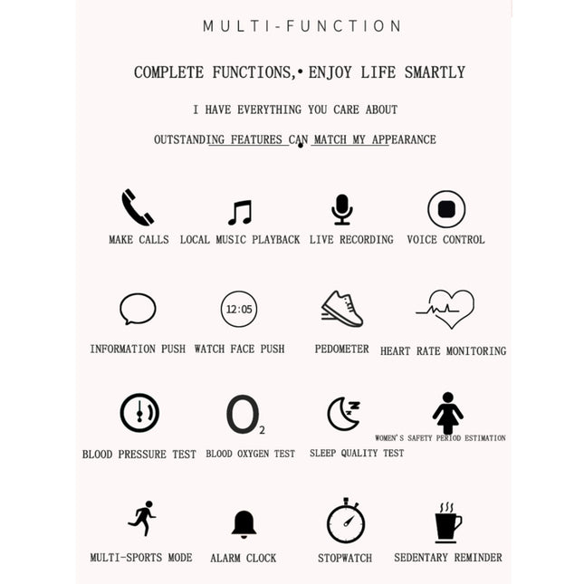 Z73 1.09 inch Touch Screen Smart Bracelet, Support Sleep Monitoring / Heart Rate Monitoring / Voice Control / Women Menstrual Cycle Reminder