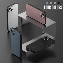 R-JUST RJ-52 3-Line Style Metall-TPU-Stoßschutzhülle, für iPhone 13 mini, für iPhone 13, für iPhone 13 Pro, für iPhone 13 Pro Max, für iPhone 12 mini, für iPhone 12, für iPhone 12 Pro, für iPhone 12 Pro Max