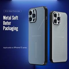 R-JUST RJ-52 3-Line Style Metall-TPU-Stoßschutzhülle, für iPhone 13 mini, für iPhone 13, für iPhone 13 Pro, für iPhone 13 Pro Max, für iPhone 12 mini, für iPhone 12, für iPhone 12 Pro, für iPhone 12 Pro Max