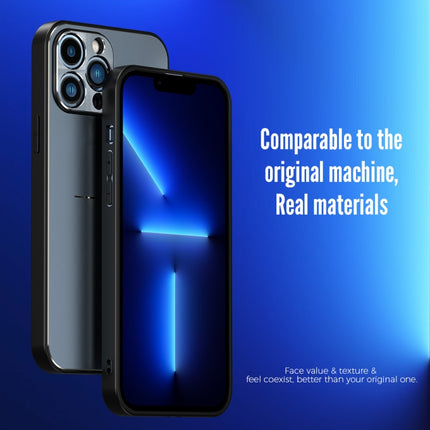 Estuche protector de TPU de metal a prueba de golpes con estilo de 3 líneas R-JUST RJ-52 para iPhone 13 mini, iPhone 13, iPhone 13 Pro, iPhone 13 Pro Max, iPhone 12 mini, iPhone 12, iPhone 12 Pro, iPhone 12 Pro Max