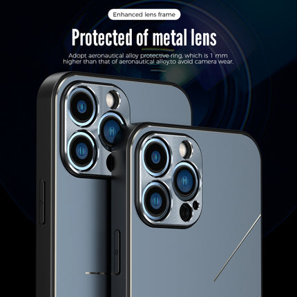 Estuche protector de TPU de metal a prueba de golpes con estilo de 3 líneas R-JUST RJ-52 para iPhone 13 mini, iPhone 13, iPhone 13 Pro, iPhone 13 Pro Max, iPhone 12 mini, iPhone 12, iPhone 12 Pro, iPhone 12 Pro Max