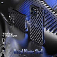 R-JUST RJ-50 Hollow Breathable Armor Metal Shockproof Protective Case, For iPhone 13 mini, For iPhone 13, For iPhone 13 Pro, For iPhone 13 Pro Max, For iPhone 12 mini, For iPhone 12, For iPhone 12 Pro, For iPhone 12 Pro Max