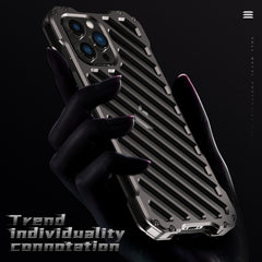 R-JUST RJ-50 Hollow Breathable Armor Metal Shockproof Protective Case, For iPhone 13 mini, For iPhone 13, For iPhone 13 Pro, For iPhone 13 Pro Max, For iPhone 12 mini, For iPhone 12, For iPhone 12 Pro, For iPhone 12 Pro Max