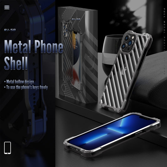 R-JUST RJ-50 Hohle, atmungsaktive Panzerung, stoßfeste Metall-Schutzhülle, für iPhone 13 mini, für iPhone 13, für iPhone 13 Pro, für iPhone 13 Pro Max, für iPhone 12 mini, für iPhone 12, für iPhone 12 Pro, für iPhone 12 Pro Max