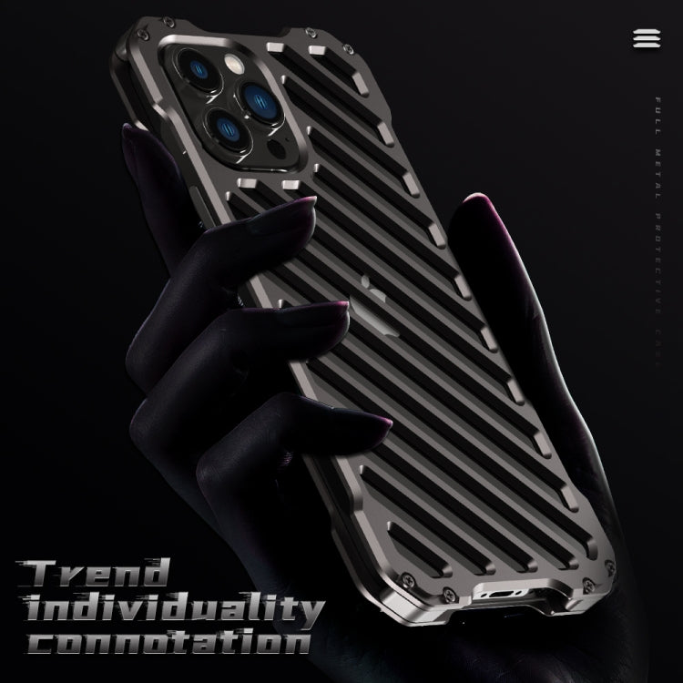 R-JUST RJ-50 Hohle, atmungsaktive Panzerung, stoßfeste Metall-Schutzhülle, für iPhone 13 mini, für iPhone 13, für iPhone 13 Pro, für iPhone 13 Pro Max, für iPhone 12 mini, für iPhone 12, für iPhone 12 Pro, für iPhone 12 Pro Max