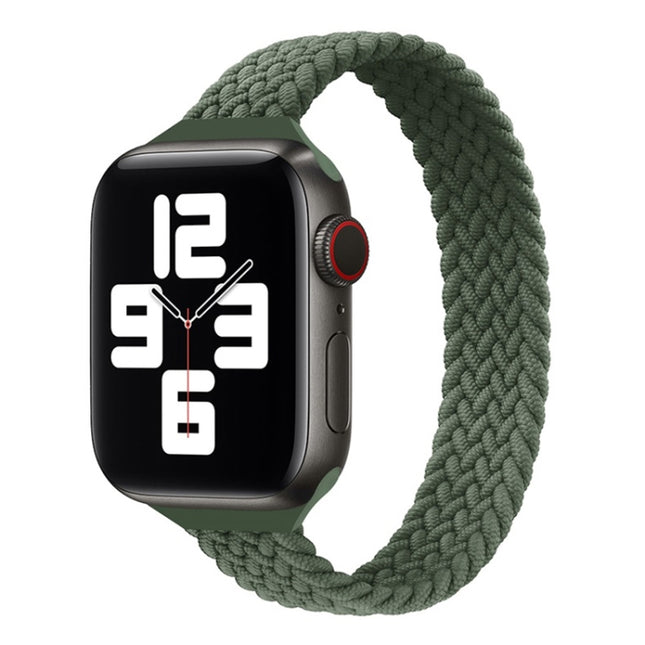 Small Waist Single Loop Nylon Braid Replacement Watchband For Apple Watch Series, XS 130mm, XS 135mm, 7 41mm / 6&SE&5&4 40mm / 3&2&1 38mm