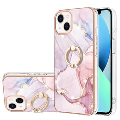 Galvanisiertes Marmormuster IMD TPU Stoßfeste Hülle mit Ringhalter, Für iPhone 13 mini, Für iPhone 13, Für iPhone 13 Pro, Für iPhone 13 Pro Max, Für iPhone 12 / 12 Pro