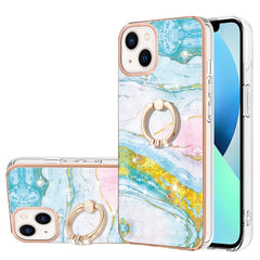 Galvanisiertes Marmormuster IMD TPU Stoßfeste Hülle mit Ringhalter, Für iPhone 13 mini, Für iPhone 13, Für iPhone 13 Pro, Für iPhone 13 Pro Max, Für iPhone 12 / 12 Pro