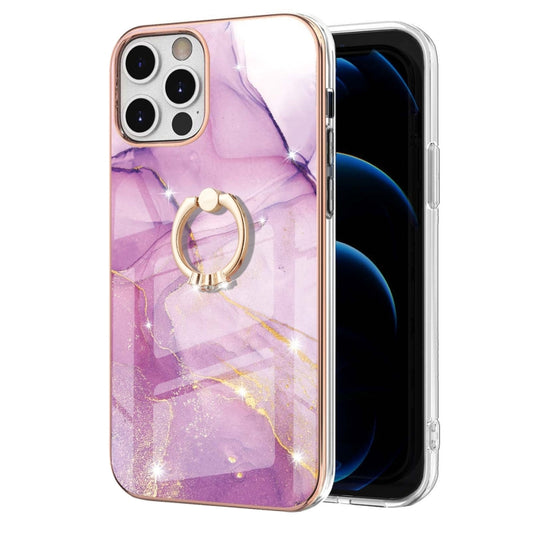 Electroplating Marble Pattern IMD TPU Shockproof Case with Ring Holder, For iPhone 12 Pro Max, For iPhone 11, For iPhone 11 Pro Max