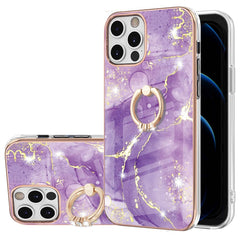 Electroplating Marble Pattern IMD TPU Shockproof Case with Ring Holder, For iPhone 12 Pro Max, For iPhone 11, For iPhone 11 Pro Max