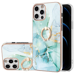 Electroplating Marble Pattern IMD TPU Shockproof Case with Ring Holder, For iPhone 12 Pro Max, For iPhone 11, For iPhone 11 Pro Max