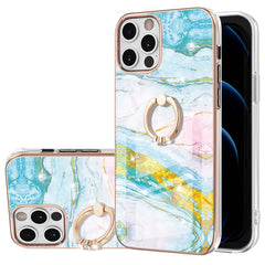 Electroplating Marble Pattern IMD TPU Shockproof Case with Ring Holder, For iPhone 12 Pro Max, For iPhone 11, For iPhone 11 Pro Max