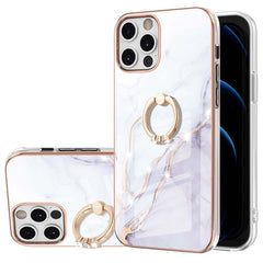 Electroplating Marble Pattern IMD TPU Shockproof Case with Ring Holder, For iPhone 12 Pro Max, For iPhone 11, For iPhone 11 Pro Max