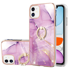 Electroplating Marble Pattern IMD TPU Shockproof Case with Ring Holder, For iPhone 12 Pro Max, For iPhone 11, For iPhone 11 Pro Max