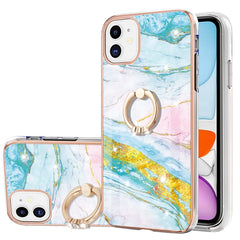 Electroplating Marble Pattern IMD TPU Shockproof Case with Ring Holder, For iPhone 12 Pro Max, For iPhone 11, For iPhone 11 Pro Max