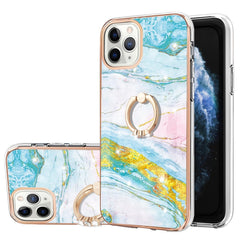 Electroplating Marble Pattern IMD TPU Shockproof Case with Ring Holder, For iPhone 12 Pro Max, For iPhone 11, For iPhone 11 Pro Max