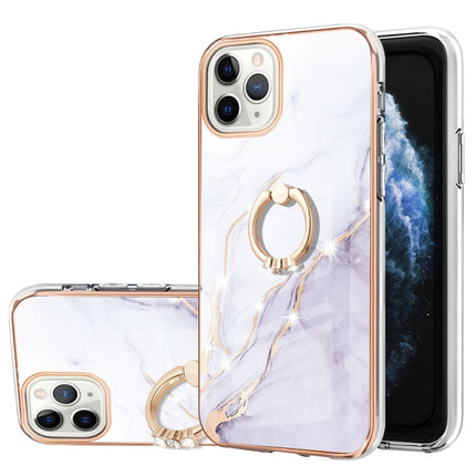Galvanisiertes Marmormuster IMD TPU Stoßfeste Hülle mit Ringhalter, Für iPhone 12 Pro Max, Für iPhone 11, Für iPhone 11 Pro Max
