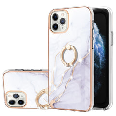 Electroplating Marble Pattern IMD TPU Shockproof Case with Ring Holder, For iPhone 12 Pro Max, For iPhone 11, For iPhone 11 Pro Max