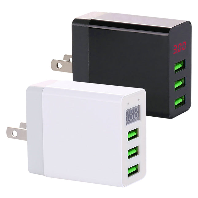 3 USB Ports LED Digital Display Travel Charger,, EU Plug, US Plug, UK Plug