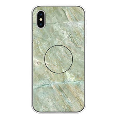 Embossed Varnished Marble TPU Protective Case with Holder, For iPhone XS / X, For iPhone XR