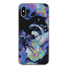 Embossed Varnished Marble TPU Protective Case with Holder, For iPhone XS / X, For iPhone XR