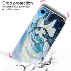 Funda protectora de TPU con efecto mármol barnizado en relieve y soporte para iPhone XS/X y iPhone XR