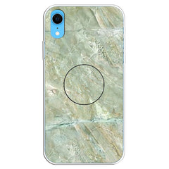 Embossed Varnished Marble TPU Protective Case with Holder, For iPhone XS / X, For iPhone XR