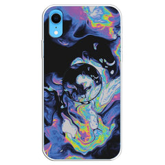 Embossed Varnished Marble TPU Protective Case with Holder, For iPhone XS / X, For iPhone XR