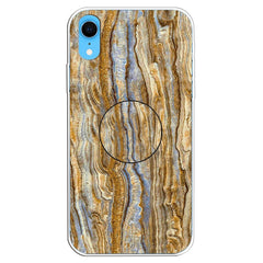 Embossed Varnished Marble TPU Protective Case with Holder, For iPhone XS / X, For iPhone XR