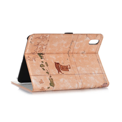 Funda de piel con diseño de mapa para iPad mini 6/mini 2024