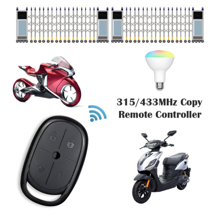 AK-K2000812 4-button Copy Style Electric Barrier Garage Door Battery Car Key Remote Controller, 315MHZ, 433MHZ