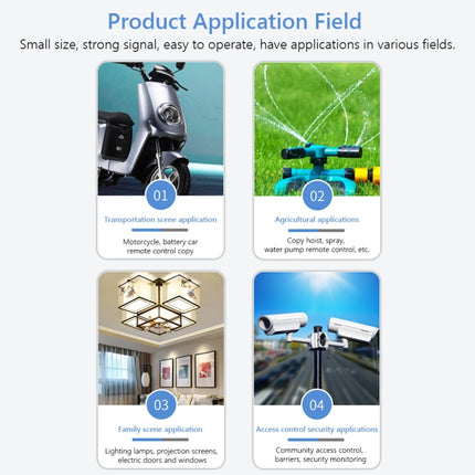 AK-K2000812 4-button Copy Style Electric Barrier Garage Door Battery Car Key Remote Controller, 315MHZ, 433MHZ