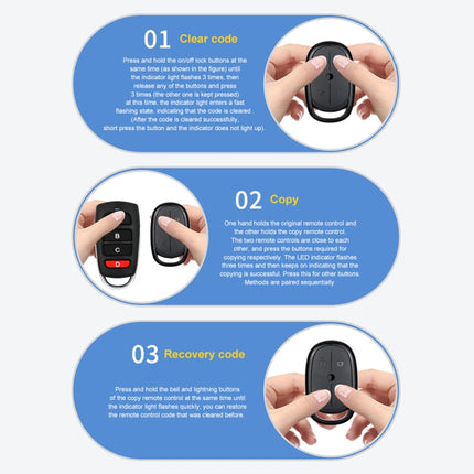 AK-K2000812 4-button Copy Style Electric Barrier Garage Door Battery Car Key Remote Controller, 315MHZ, 433MHZ