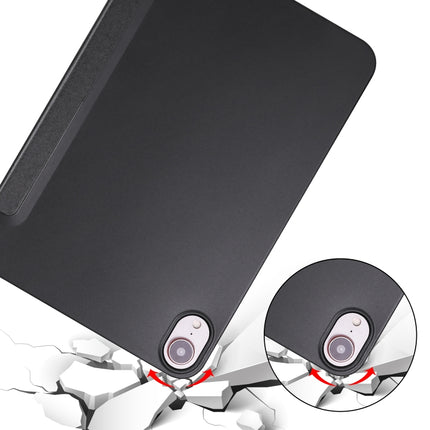 Funda de piel sintética con diseño de panal de abeja y tres compartimentos plegables para iPad mini 6/mini 2024