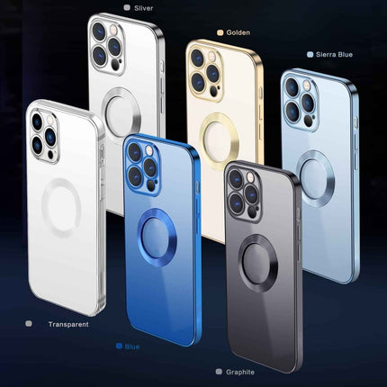 9D Electroplated Edge Metal Ring Clear PC + TPU Shockproof Case, For iPhone 13, For iPhone 13 Pro, For iPhone 13 Pro Max, For iPhone 12
