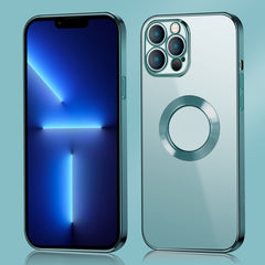 9D Electroplated Edge Metal Ring Clear PC + TPU Shockproof Case, For iPhone 13, For iPhone 13 Pro, For iPhone 13 Pro Max, For iPhone 12