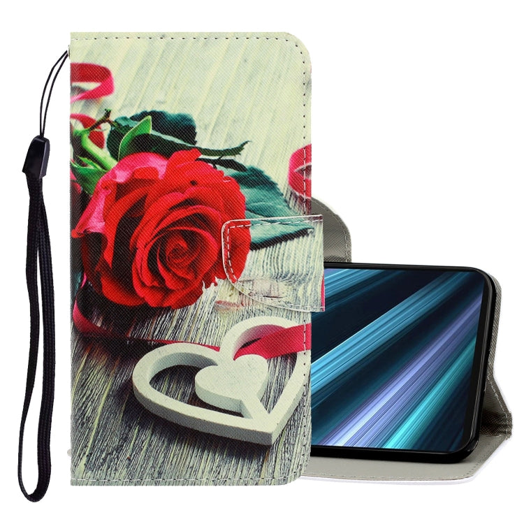 3D Colored Drawing Horizontal Flip PU Leather Case with Holder & Card Slots & Wallet