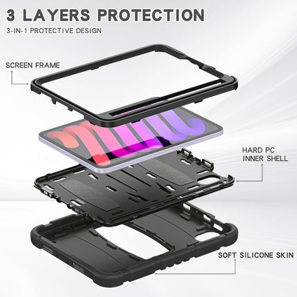 Funda híbrida de silicona para PC resistente con marco de protección de tres capas y soporte para iPad mini 6/mini 2024