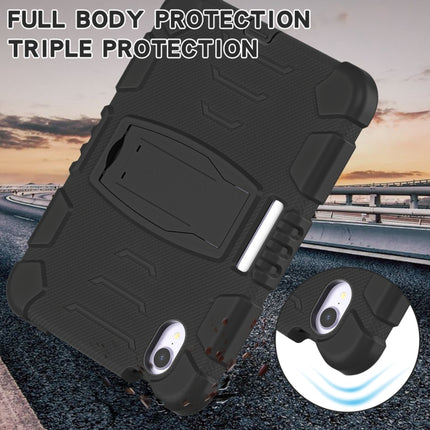 Funda híbrida de silicona para PC resistente con marco de protección de tres capas y soporte para iPad mini 6/mini 2024