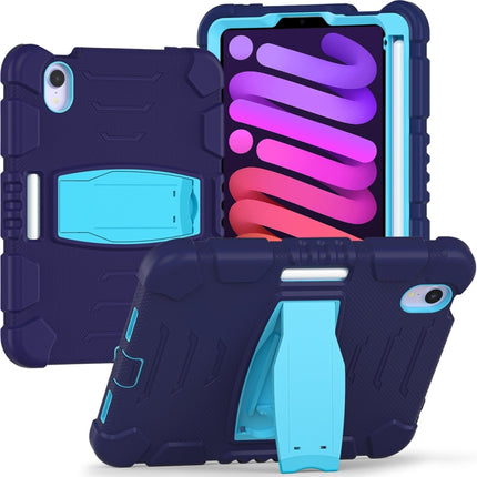 Funda híbrida de silicona para PC resistente con marco de protección de tres capas y soporte para iPad mini 6/mini 2024