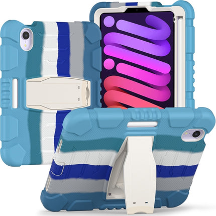 Funda híbrida de silicona para PC resistente con marco de protección de tres capas y soporte para iPad mini 6/mini 2024