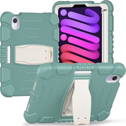 Funda híbrida de silicona para PC resistente con marco de protección de tres capas y soporte para iPad mini 6/mini 2024