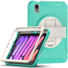 360 Degree Rotation PC + TPU Protective Case with Holder & Hand-strap, For iPad mini 6 / mini 2024