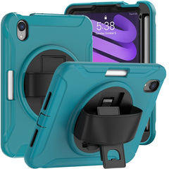 360 Degree Rotation PC + TPU Protective Case with Holder & Hand-strap, For iPad mini 6 / mini 2024