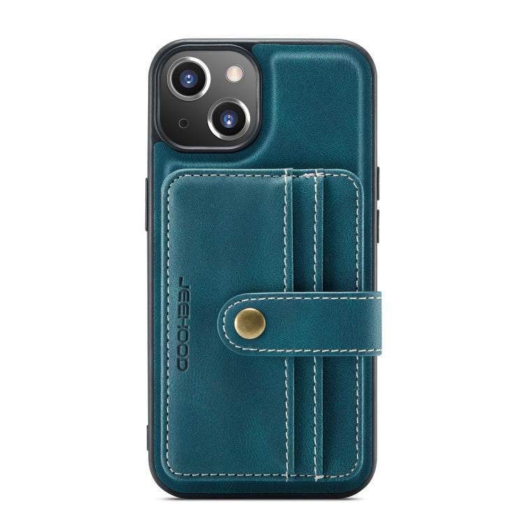JEEHOOD Anti-Diebstahl-Bürste Magnetische PU + TPU-Schutzhülle mit Kartensteckplatz, Für iPhone 13 mini, Für iPhone 13, Für iPhone 13 Pro, Für iPhone 13 Pro Max