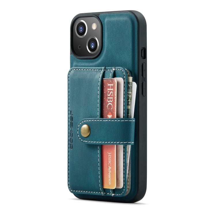 JEEHOOD Anti-Diebstahl-Bürste Magnetische PU + TPU-Schutzhülle mit Kartensteckplatz, Für iPhone 13 mini, Für iPhone 13, Für iPhone 13 Pro, Für iPhone 13 Pro Max
